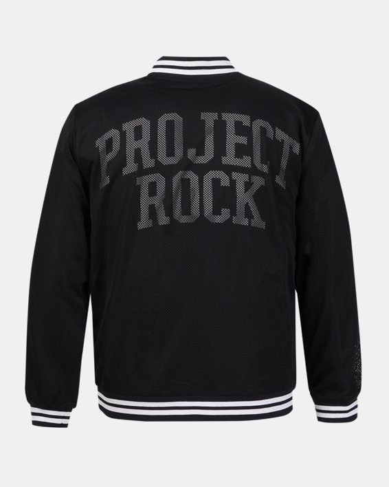 Men's Project Rock Mesh Varsity Jacket in Black image number 9